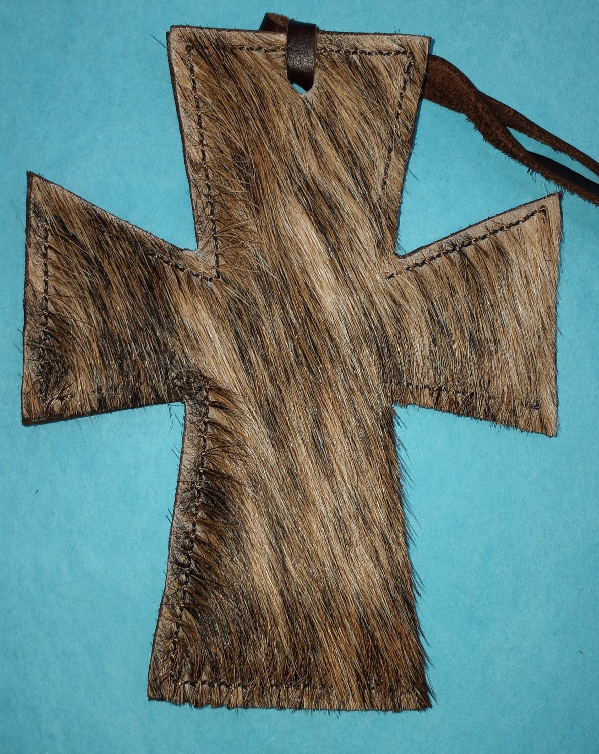 Leather Car Freshie, Cross