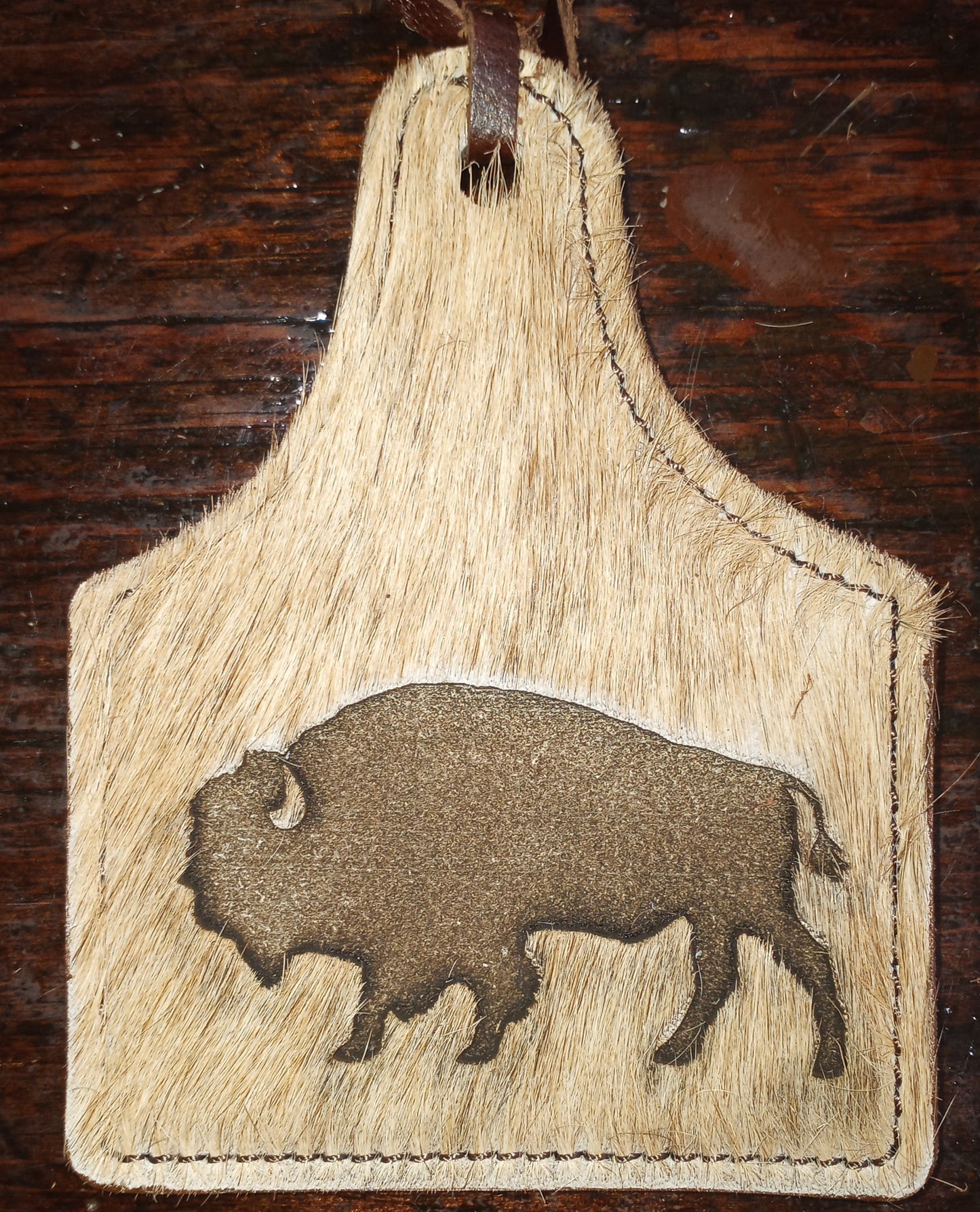 Leather Ear Tag Car Freshie, Buffalo