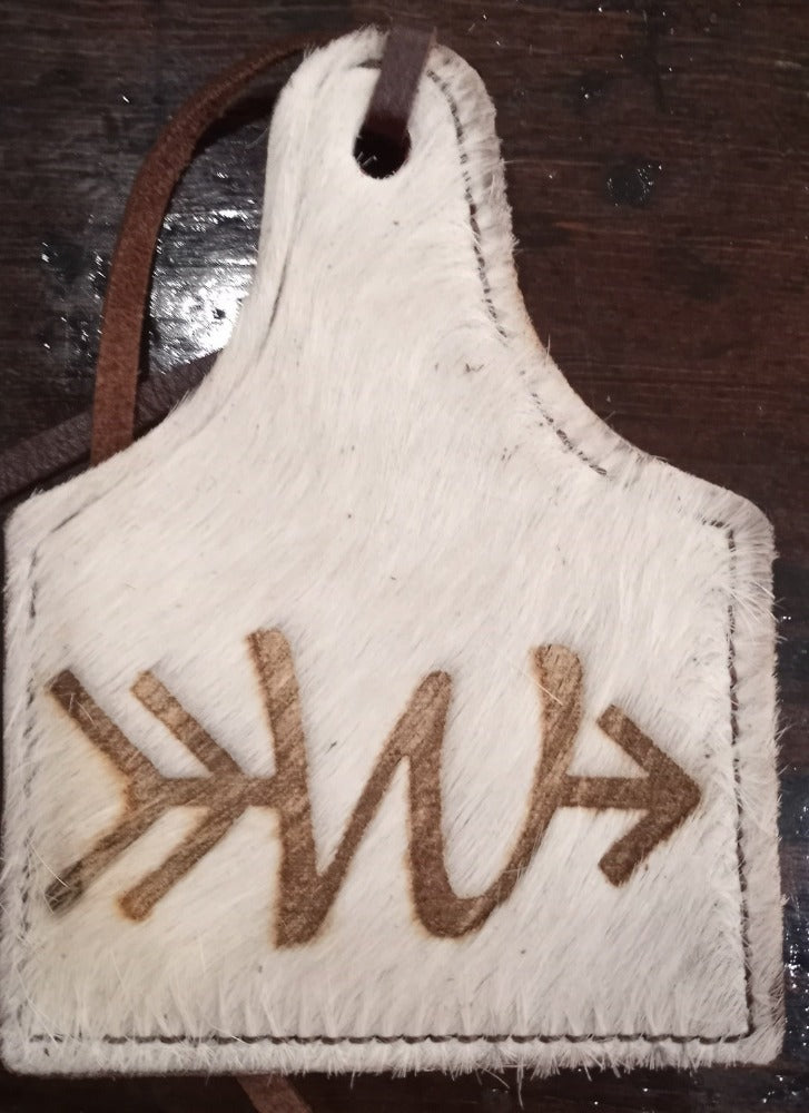 Leather Ear Tag Car Freshie, Arrow Initial
