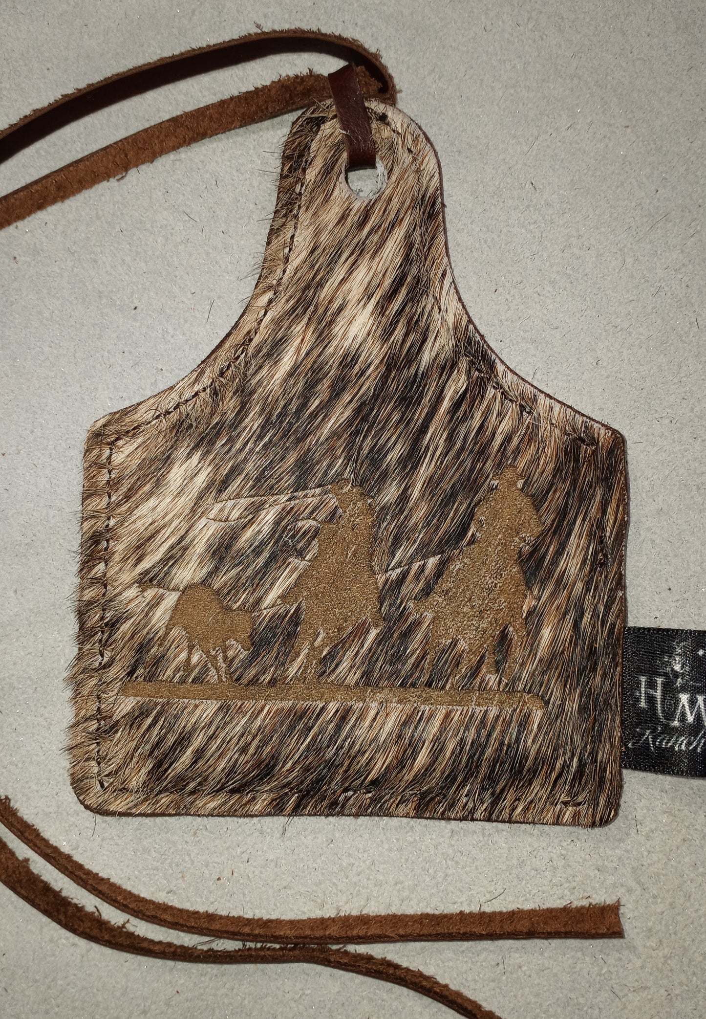 Leather Ear Tag Car Freshie, Team Roper