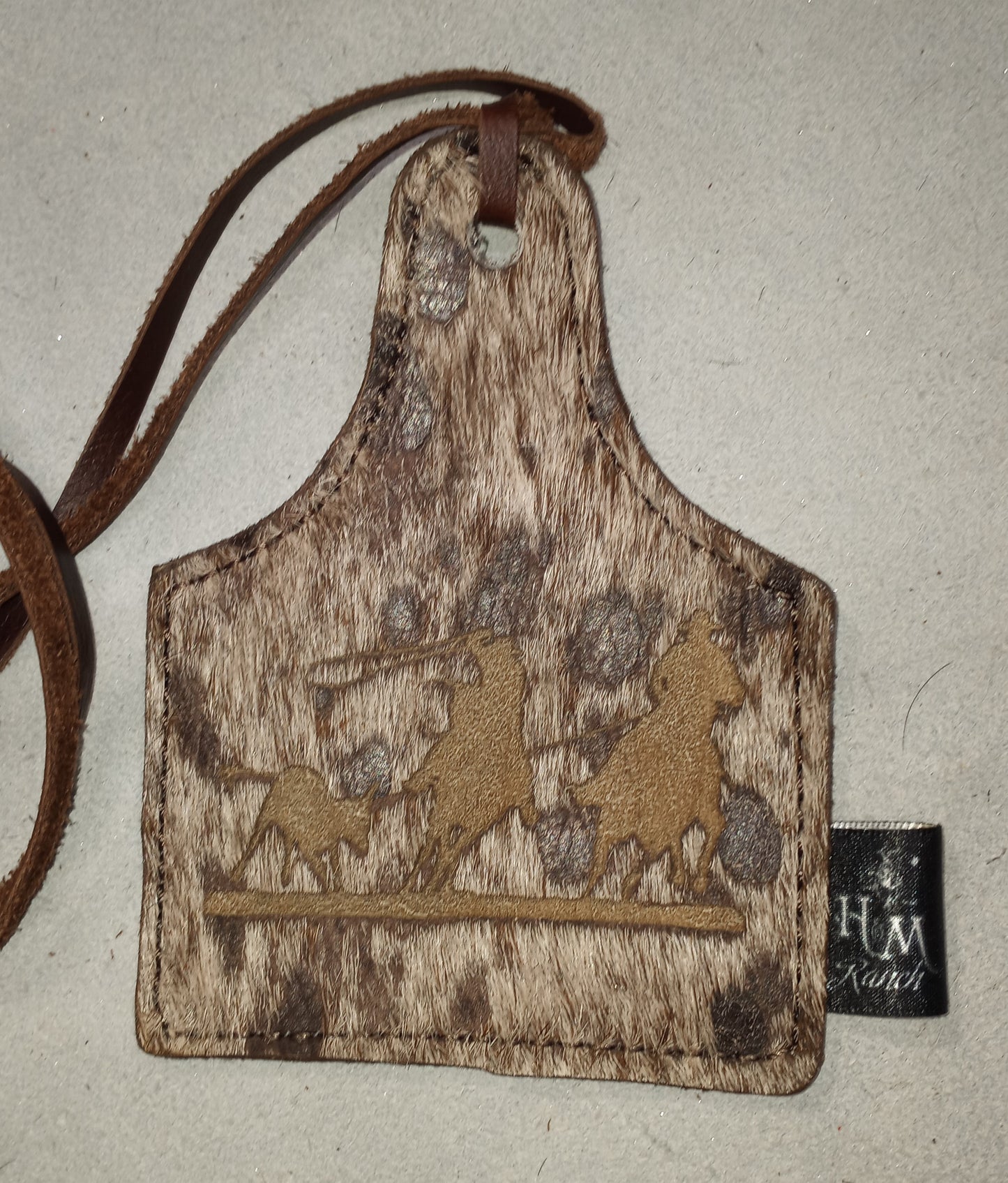 Leather Ear Tag Car Freshie, Team Roper