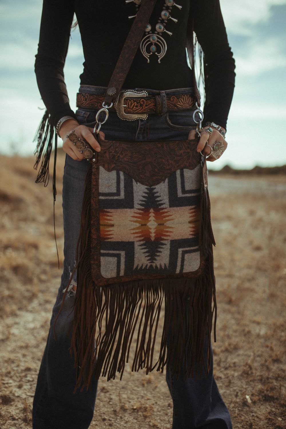 XLG Sling, Cowboy Tooled, Harding Navy