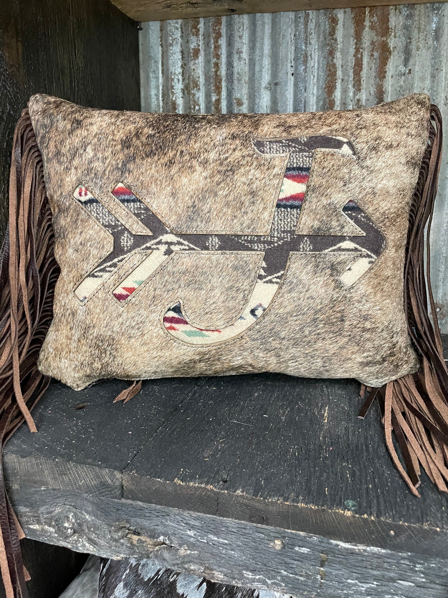 Spirit of the People Wool Inlay Custom Initial , Medium Rectangle