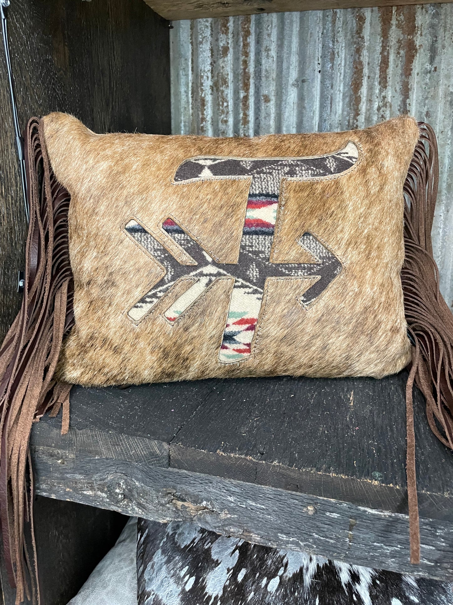 Spirit of the People Wool Inlay Custom Initial , Medium Rectangle