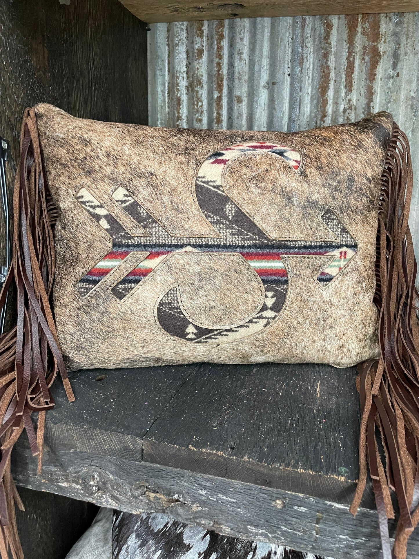 Spirit of the People Wool Inlay Custom Initial , Medium Rectangle