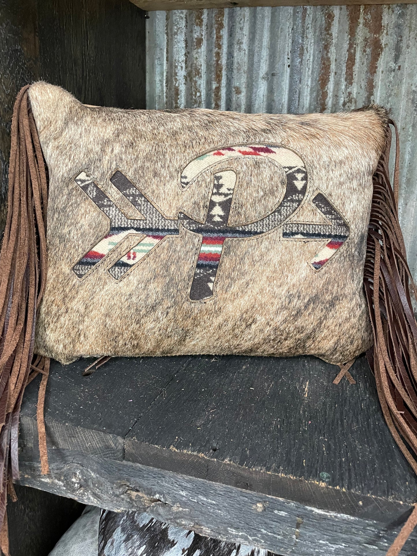 Spirit of the People Wool Inlay Custom Initial , Medium Rectangle