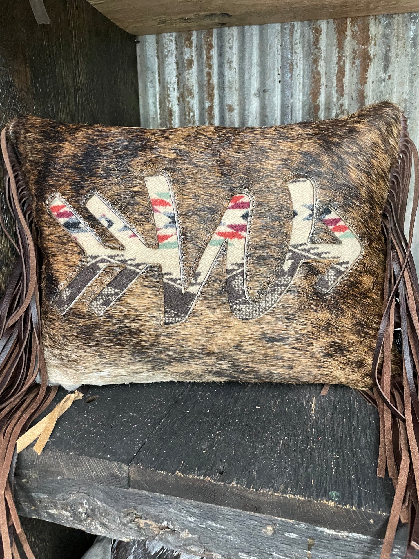 Spirit of the People Wool Inlay Custom Initial , Medium Rectangle