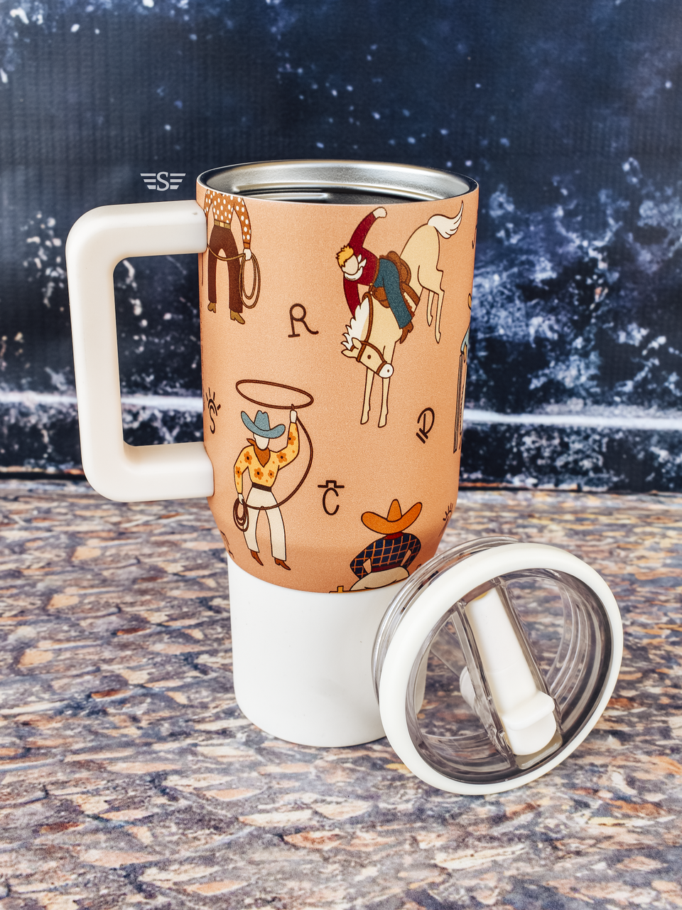 Life of a Cowboy Flip Lid Tumbler