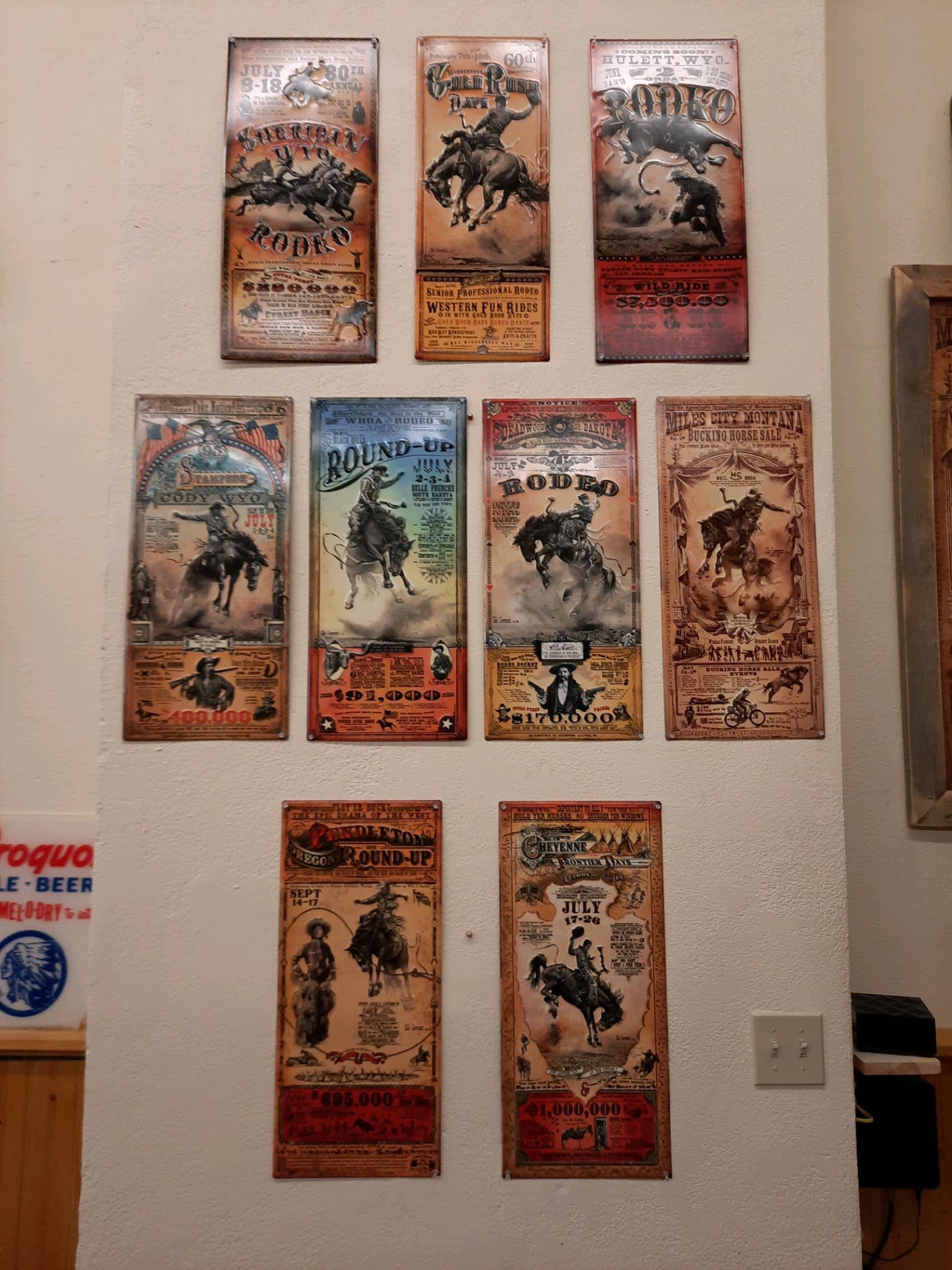 Cheyenne, Wyoming : (Metal Sign) rodeo poster