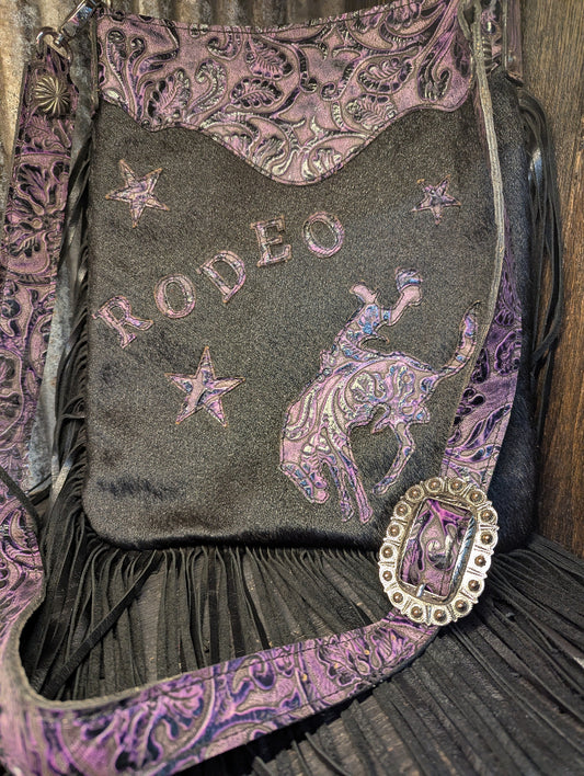 XLG Sling, Rodeo rider - purple cowboy tooled