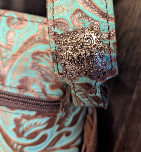 Mid Rise, Turquoise Western Floral - cowboy