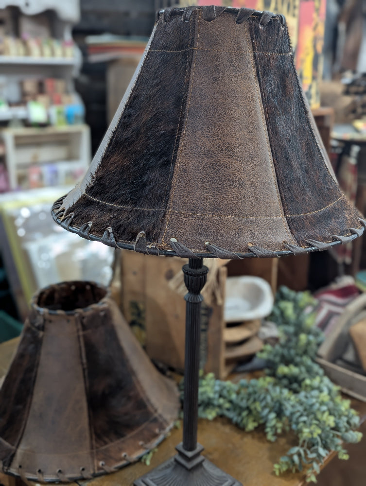 Leather lamp shade