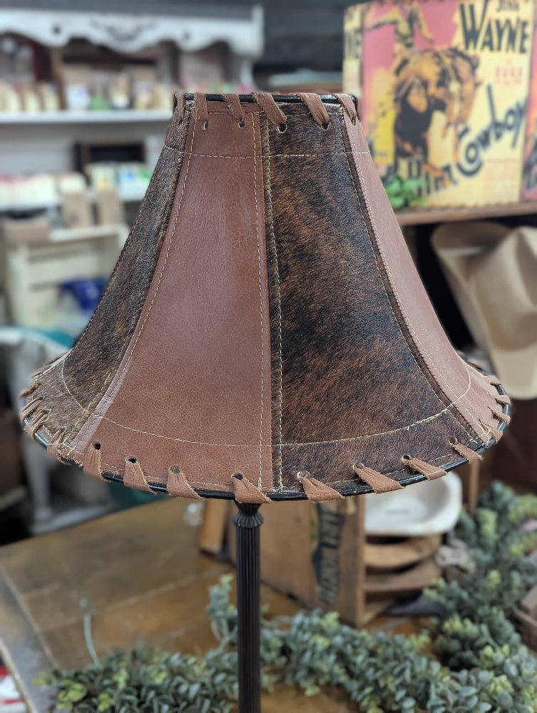 Leather lamp shade