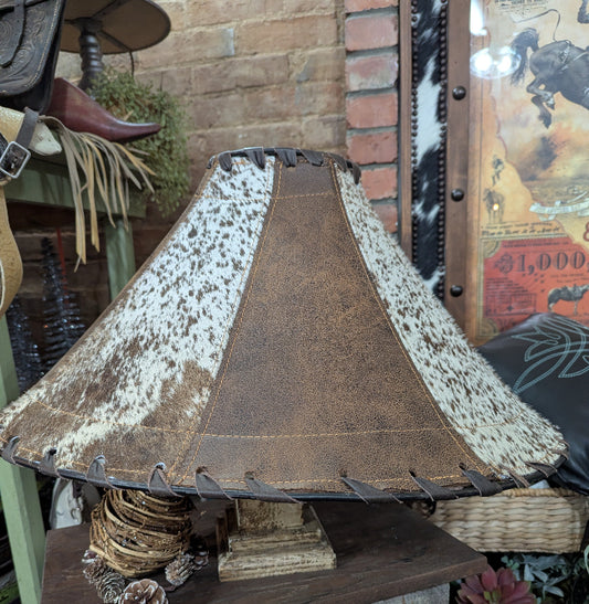Leather lamp shade  - large