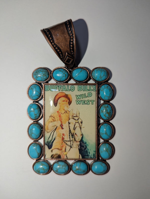 Western Pendant - Large  with Turquoise