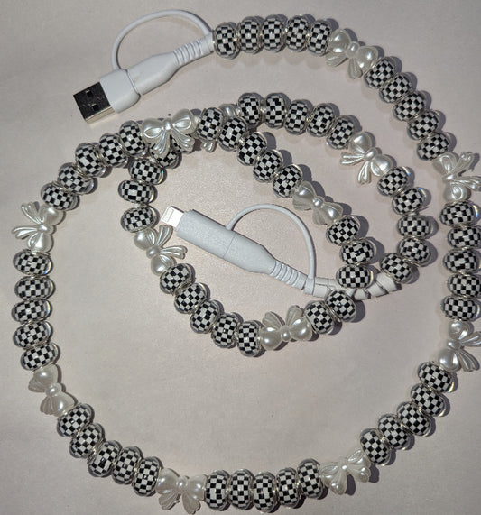 Cowgirl Charging Cable, checks and bows