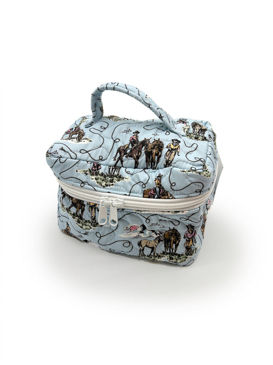 Sierra Cowgirl Blue Quilted Travel Case