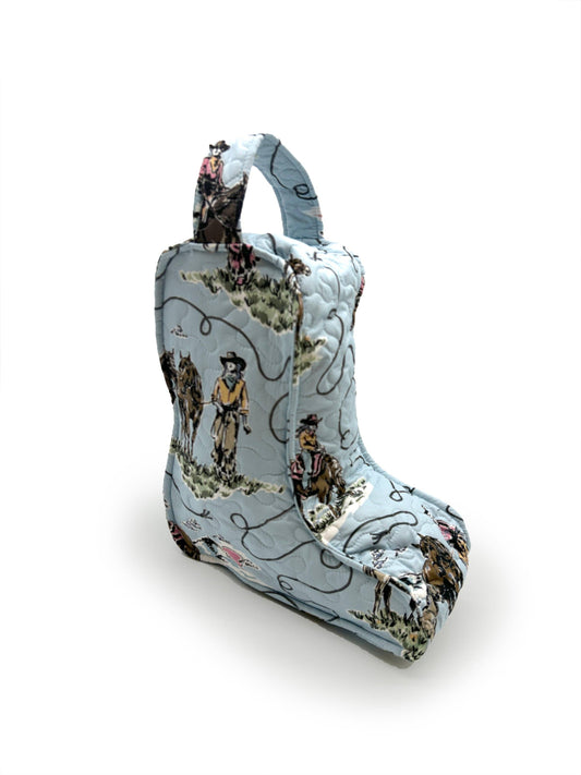 Sierra Cowgirl Blue Quilted Boot Bag