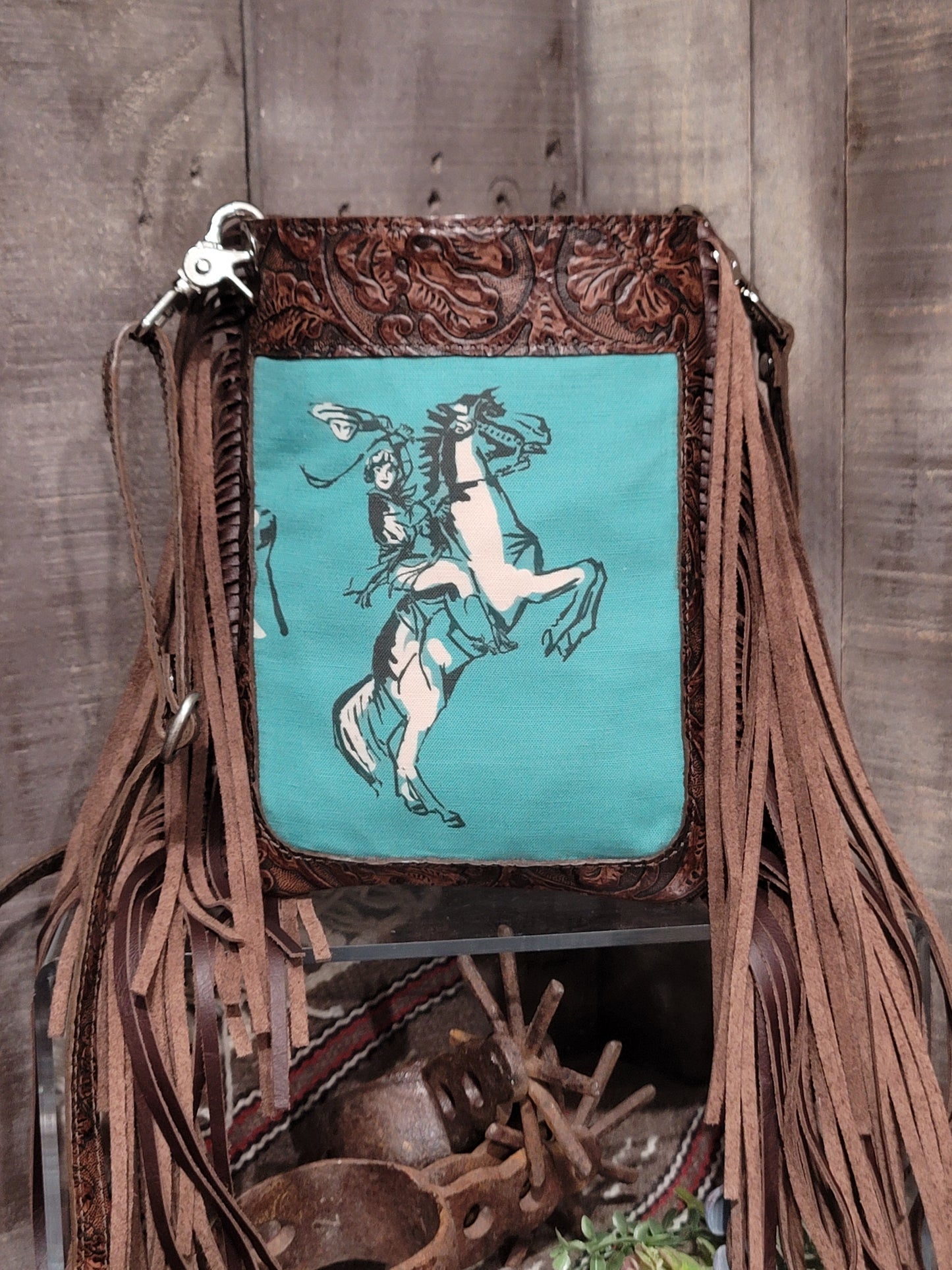 Sling Shot, Turquoise Cowgirl Bronc