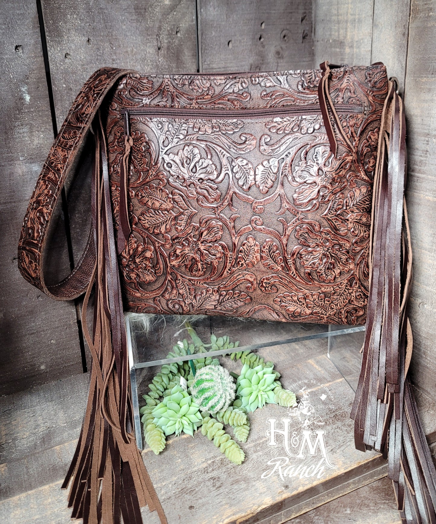 Mid Rise, Angora Wooly w/Cowboy Tooled Leather #1