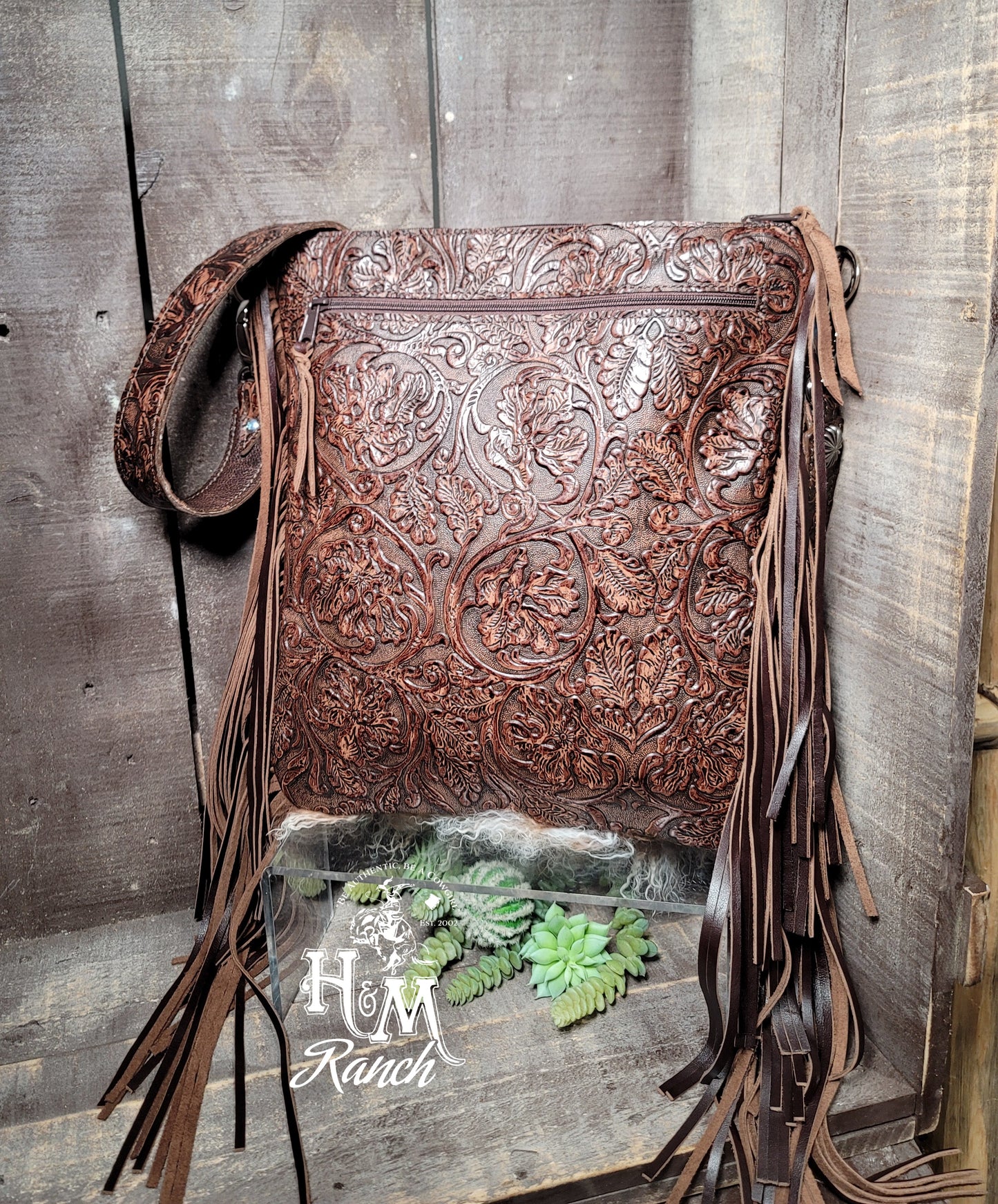 XLG Sling, Tibetan Coffee white Tipped, Cowboy Tooled