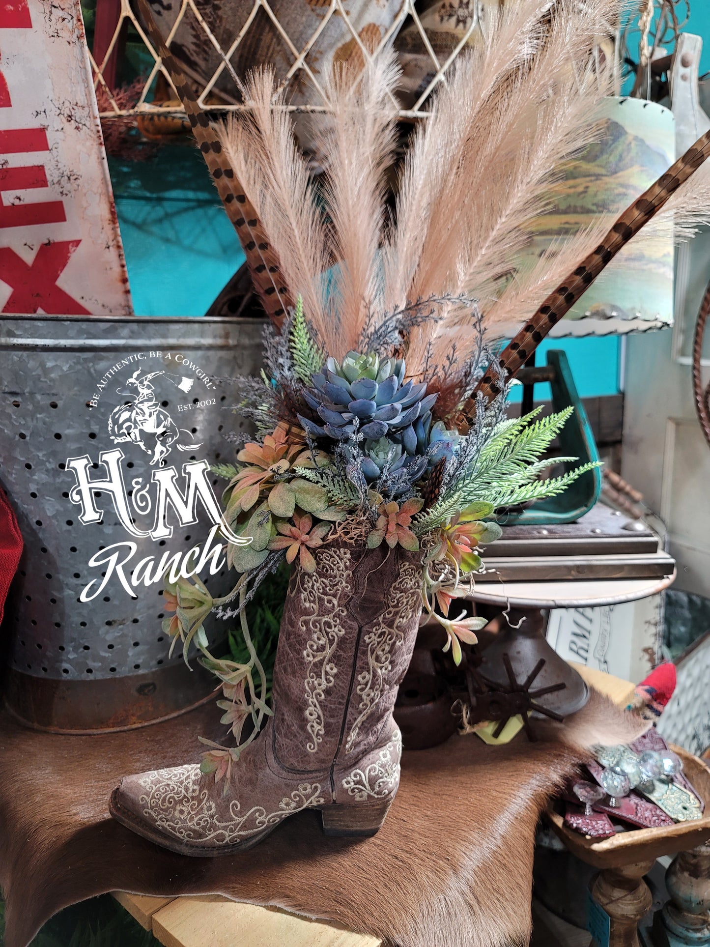 Cowboy Boot Succulent Floral Arrangement