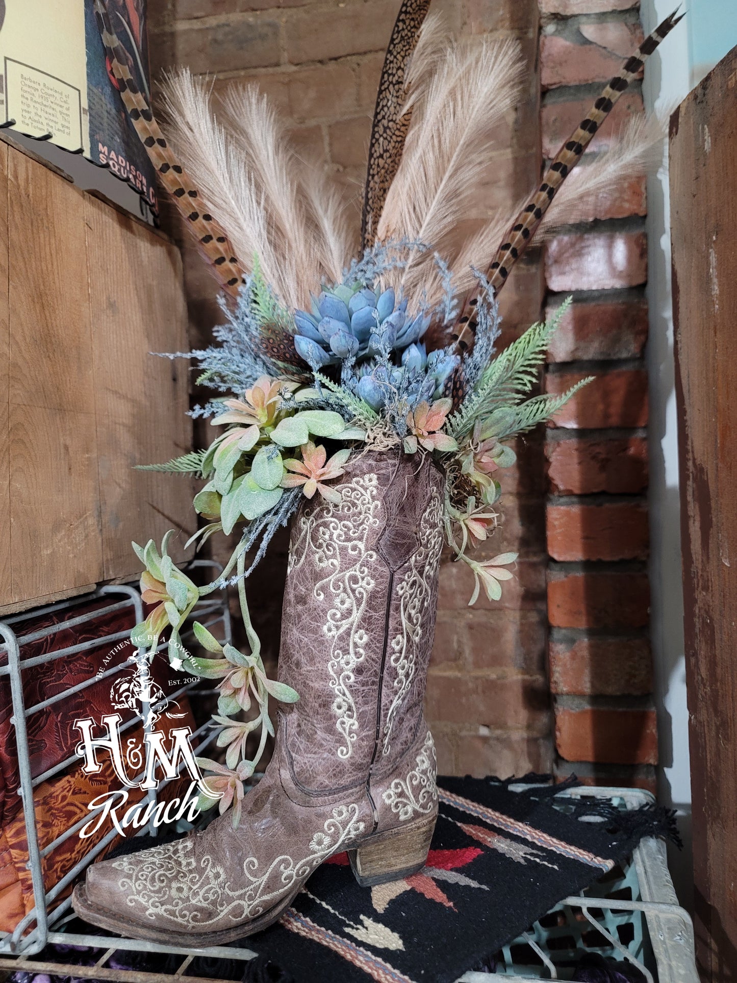 Cowboy Boot Succulent Floral Arrangement