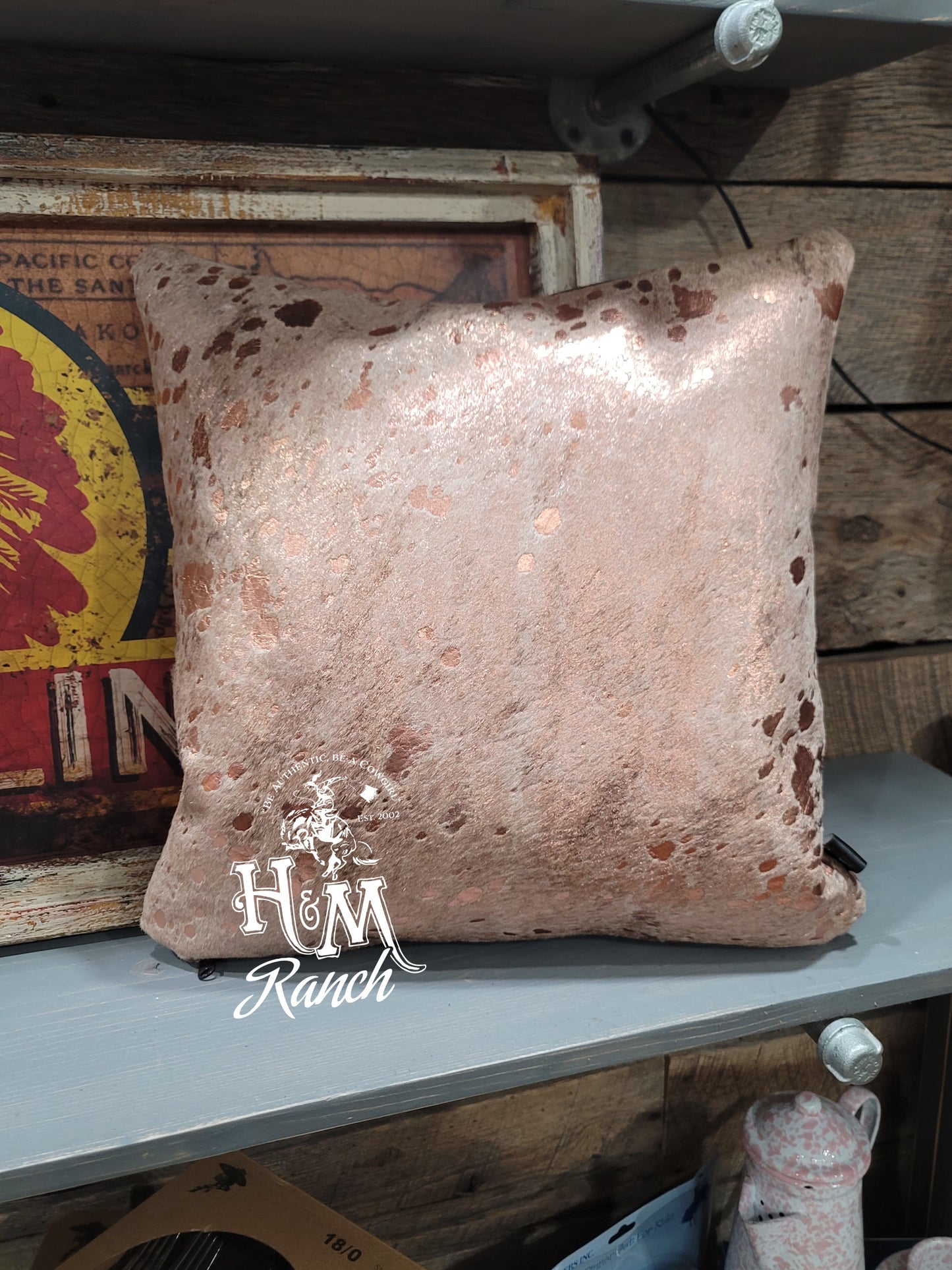 Pillow, Rose Gold Acid Wash, 18x18