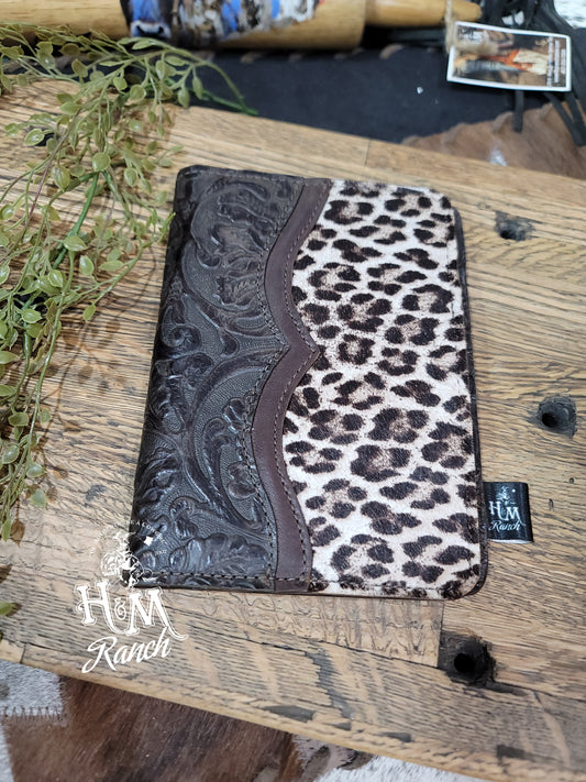 Western Leather Mini Notepad, Spotted Leo•pard