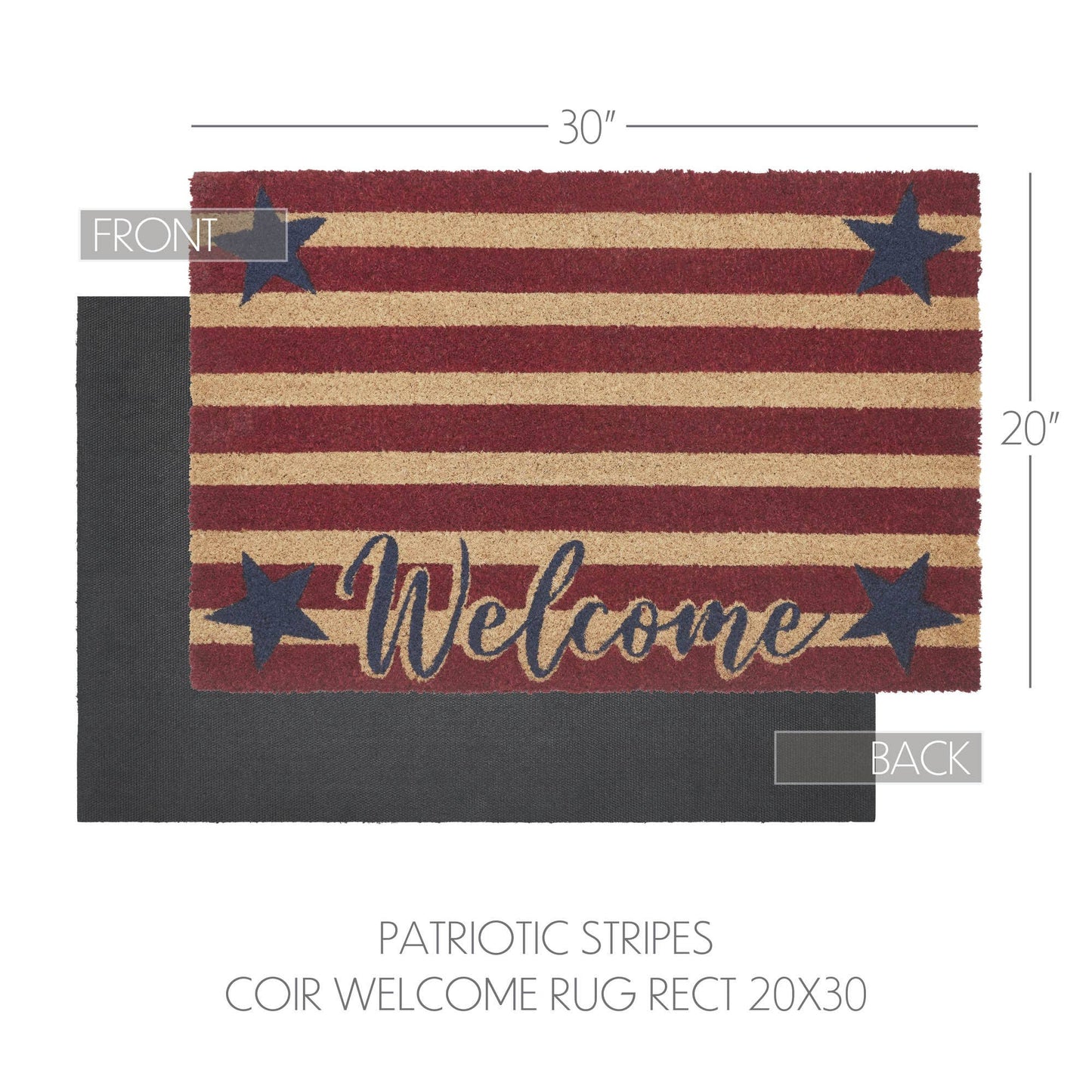 Patriotic Stripes Welcome Rug