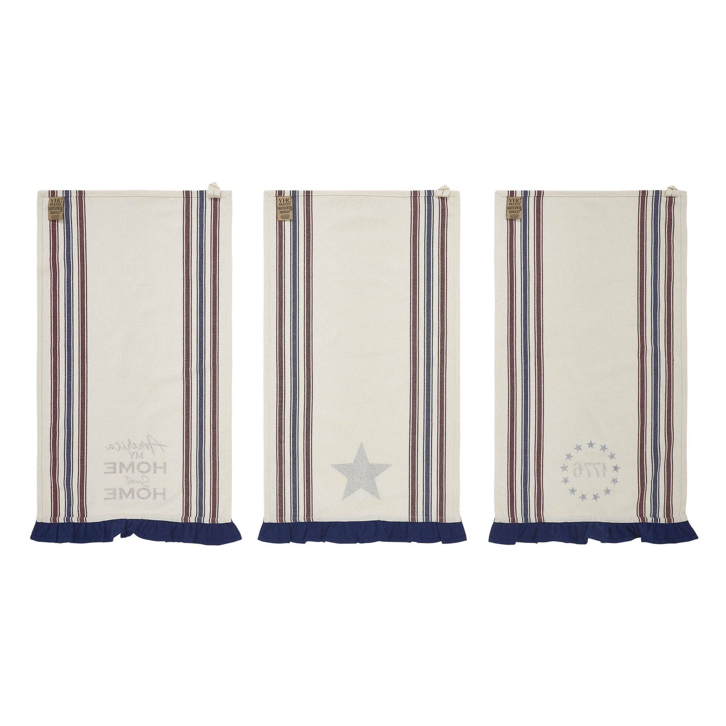 Americana Ruffled Tea Towels Patriotic