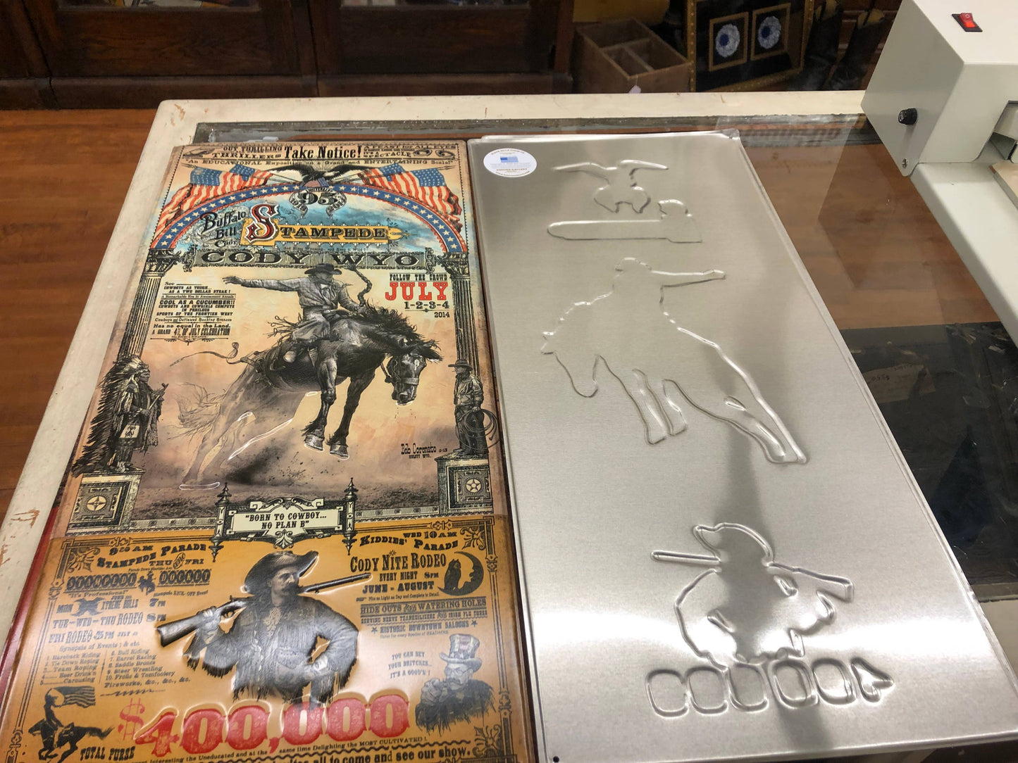Cody, Wyoming: (Metal Sign) rodeo poster
