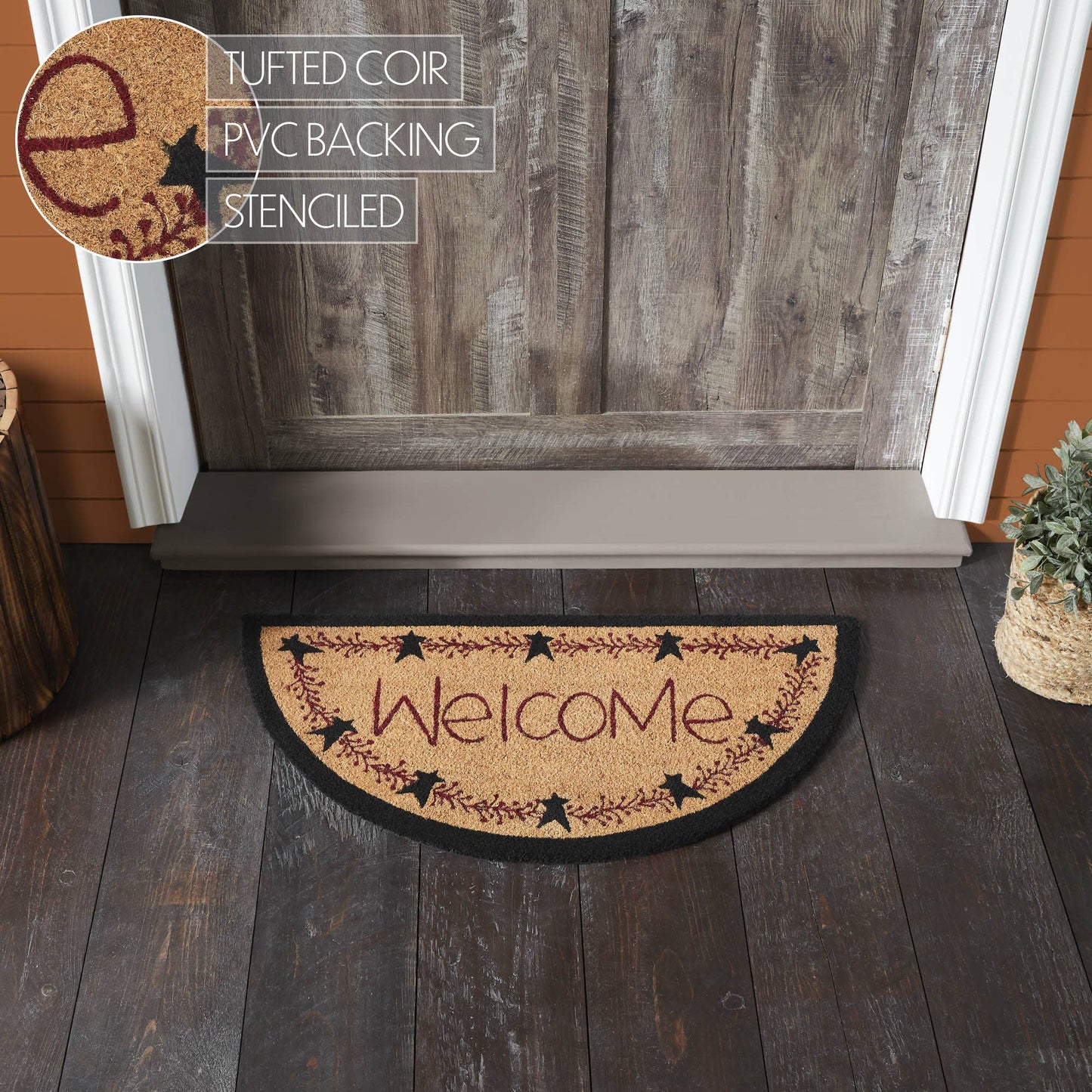 Welcome Rug Half Circle 16.5x33