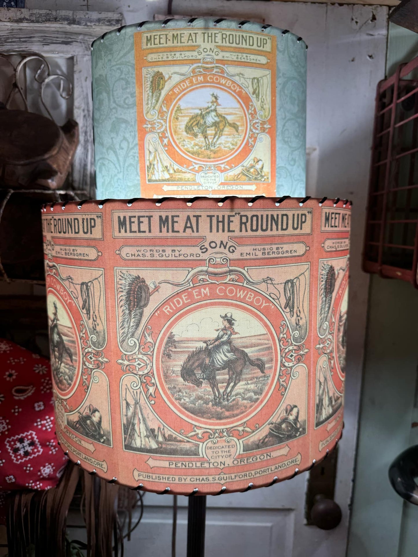 Western Lamp Shades - Meet Me At The Round Up