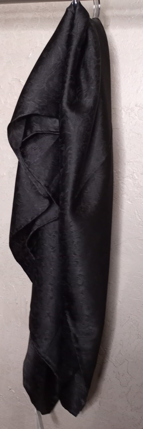 Silk Wild Rag, 20" Black jacguard