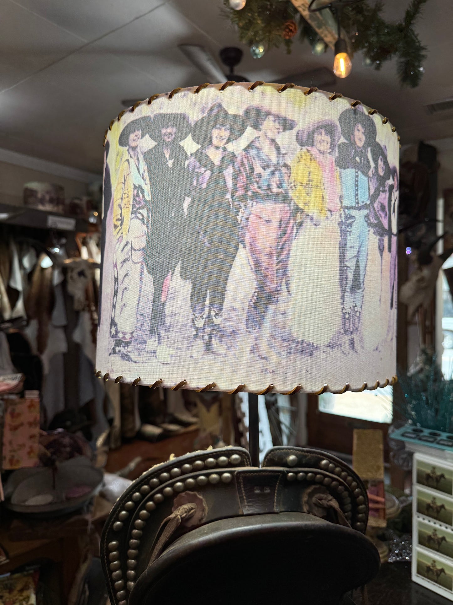 Western Lamp Shades - Cowgirl in Chaps