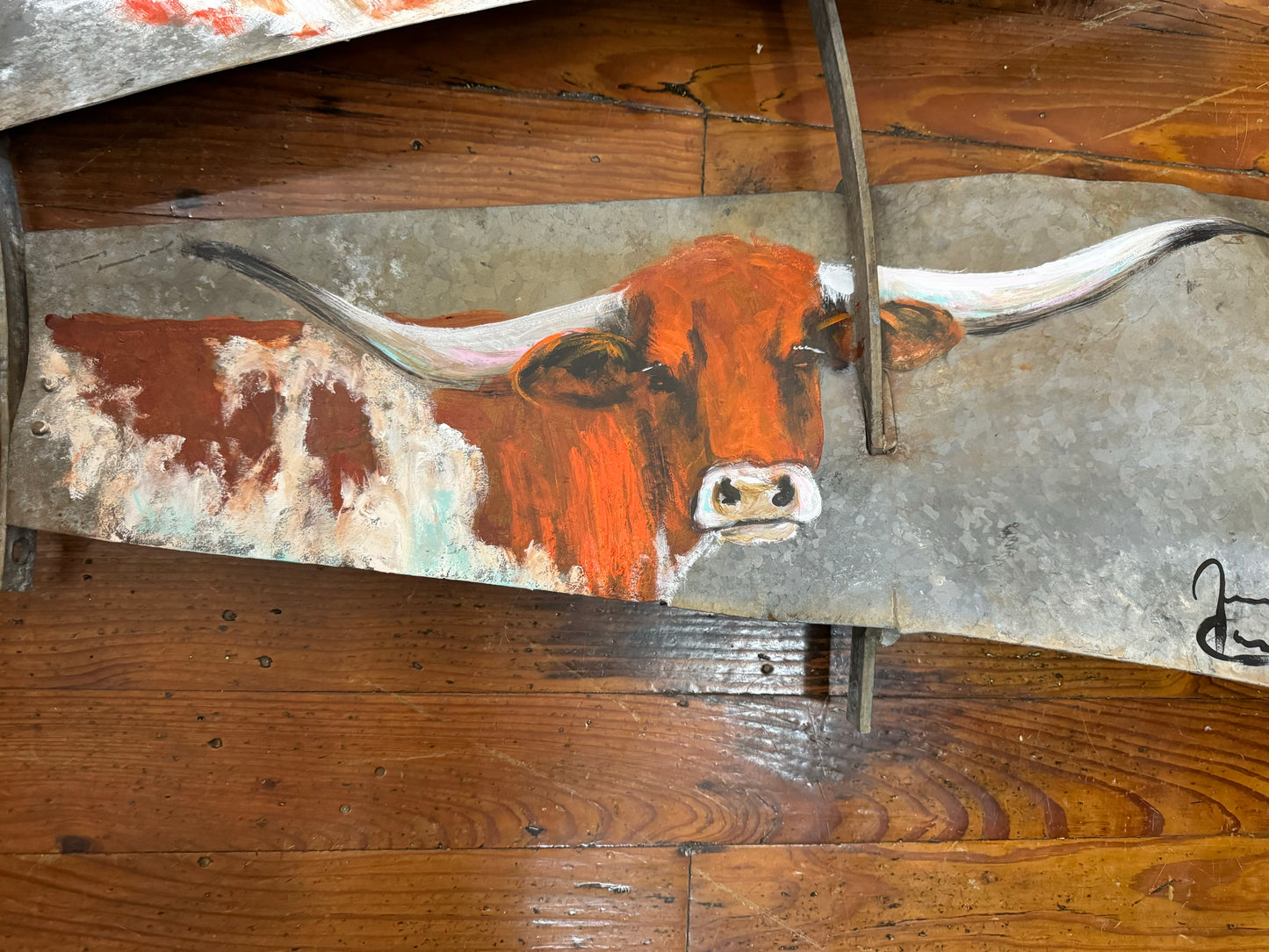 Triple Longhorn Windmill Blades, Jennifer Casebeer Art