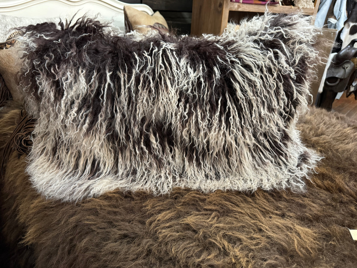 Brown Snowtop Tibetan Pillow