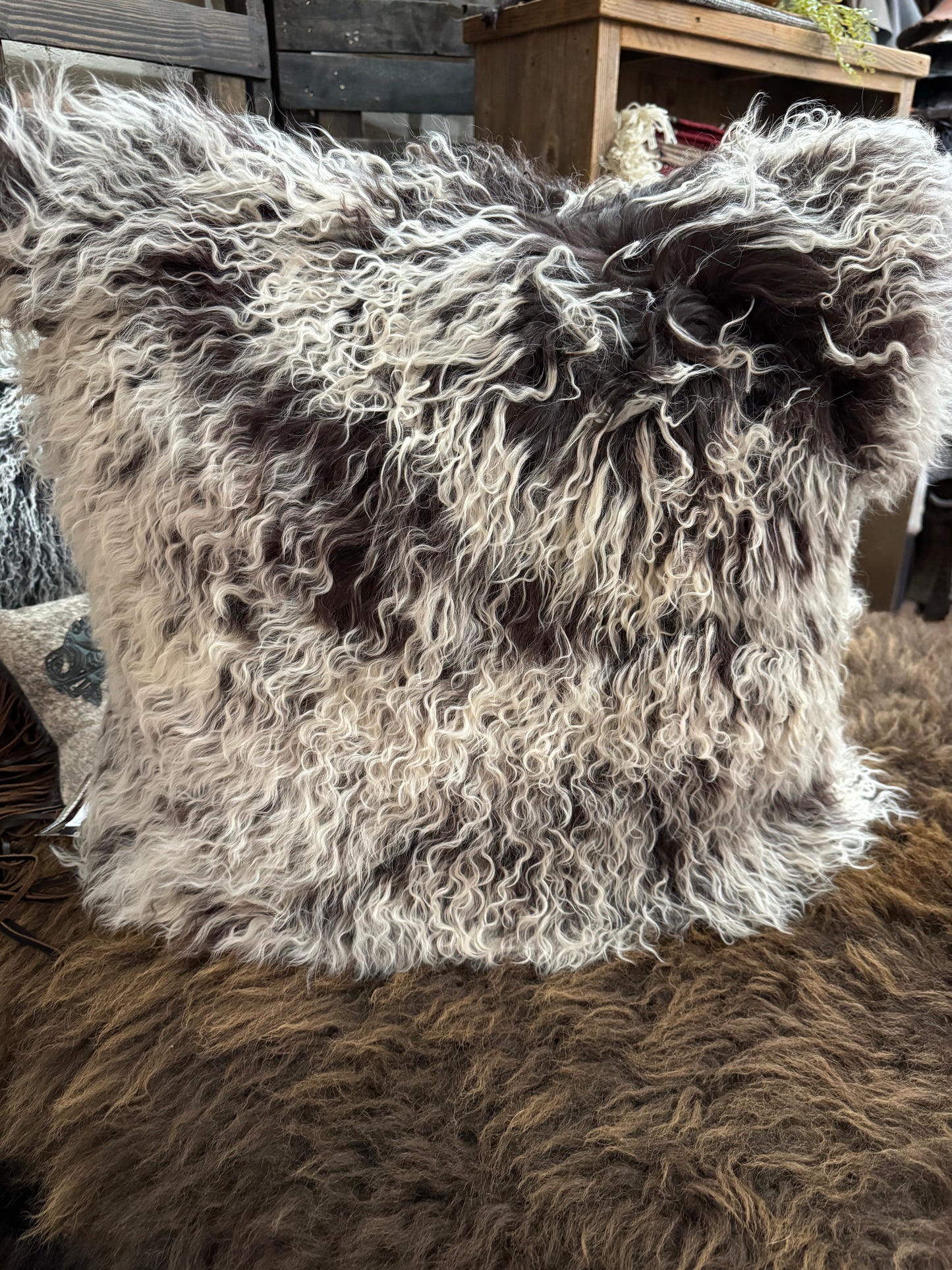 Brown Snowtop Tibetan Pillow