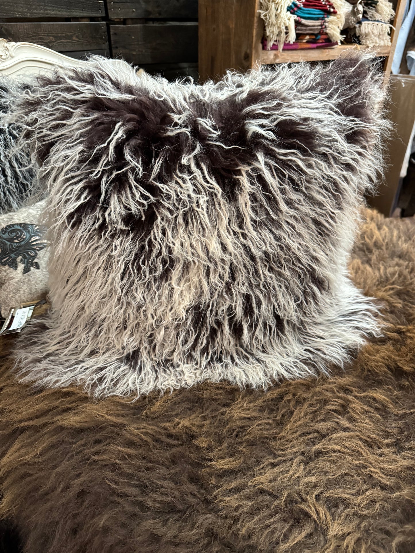 Brown Snowtop Tibetan Pillow