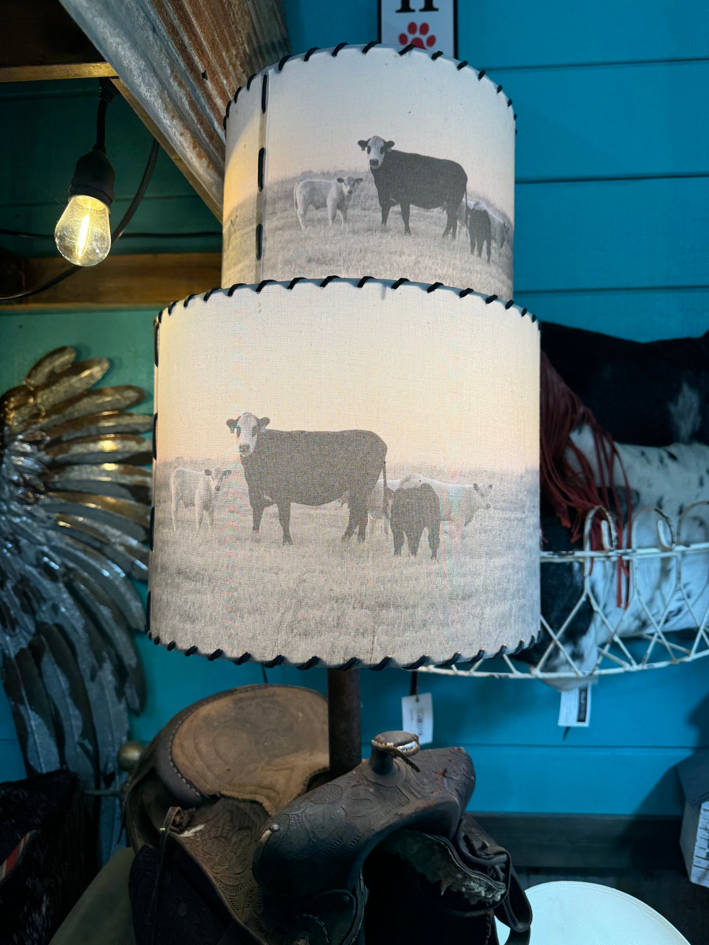 Western Lamp Shades - Cow & Calves