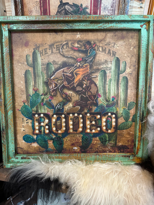 Rodeo, Rustic Wood frame