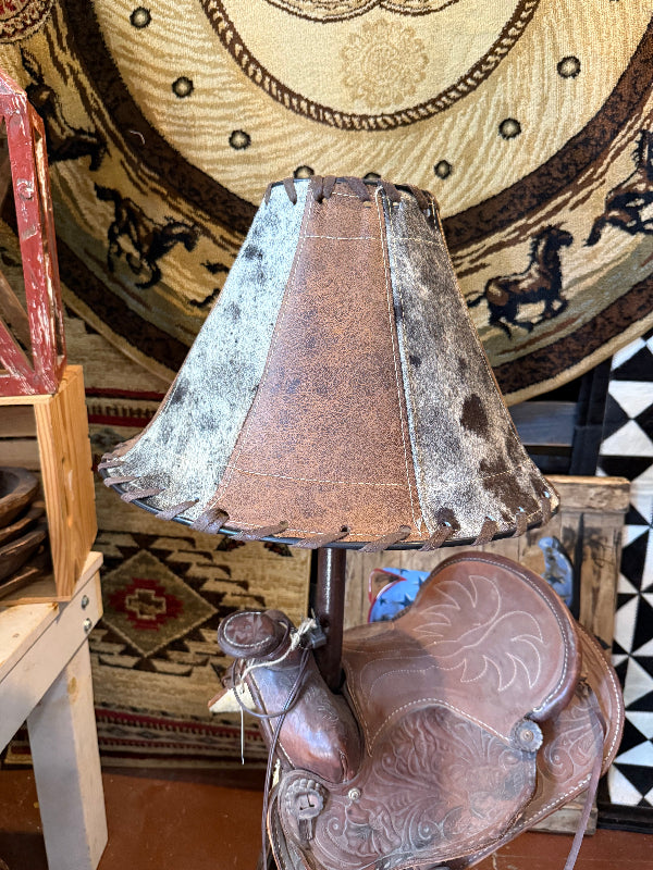 Leather lamp shade