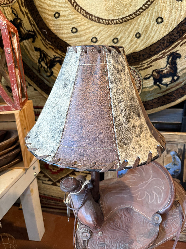 Leather lamp shade