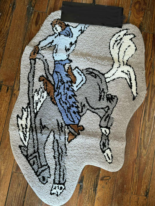 Western Rug, Bronc Rider