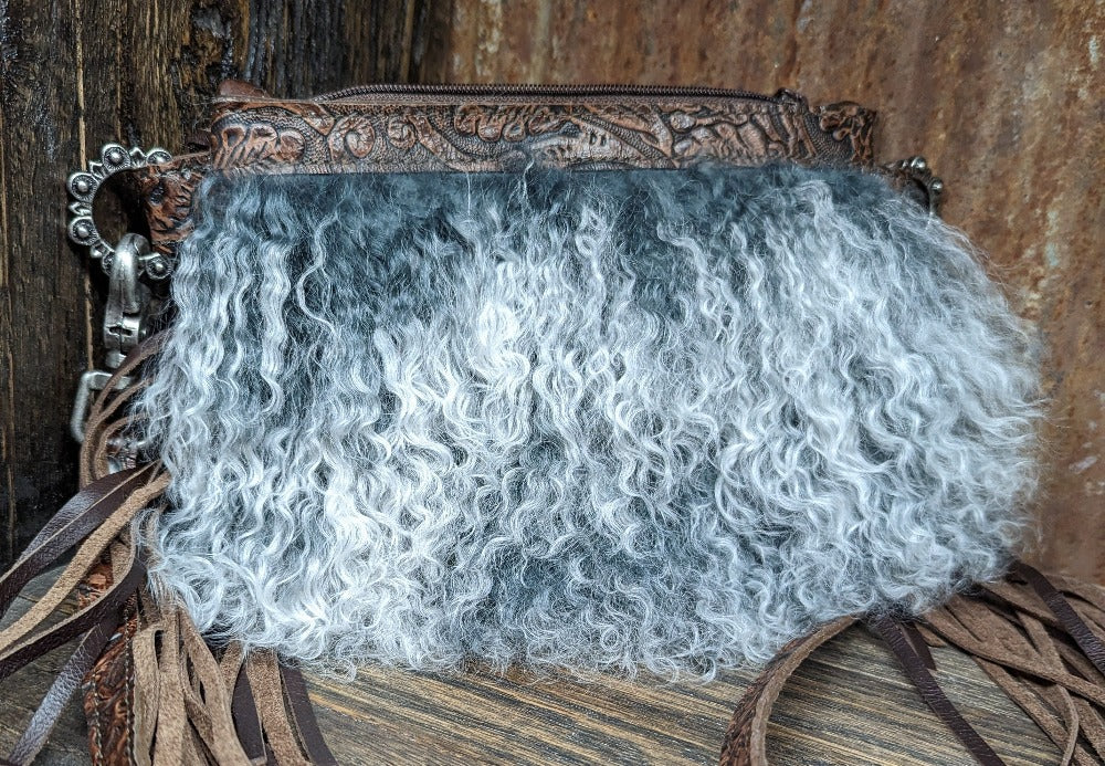 Wristlet, Gray with White Tip Wooly