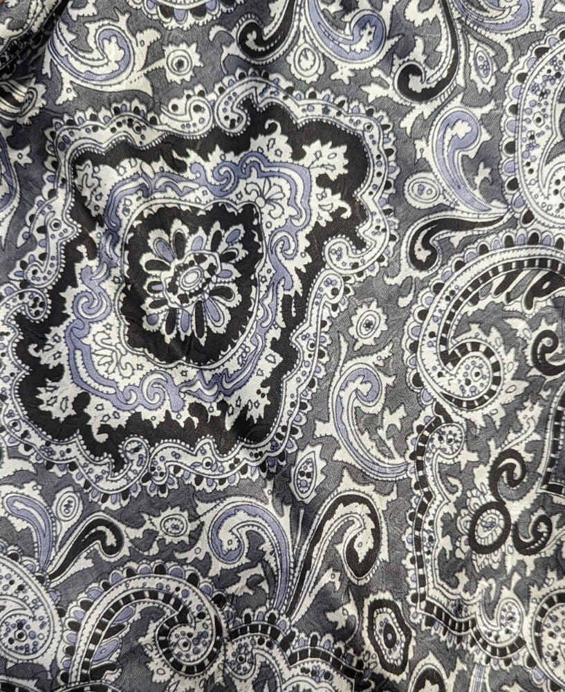 Silk Wild Frontier Silver and Black paisley Print XL