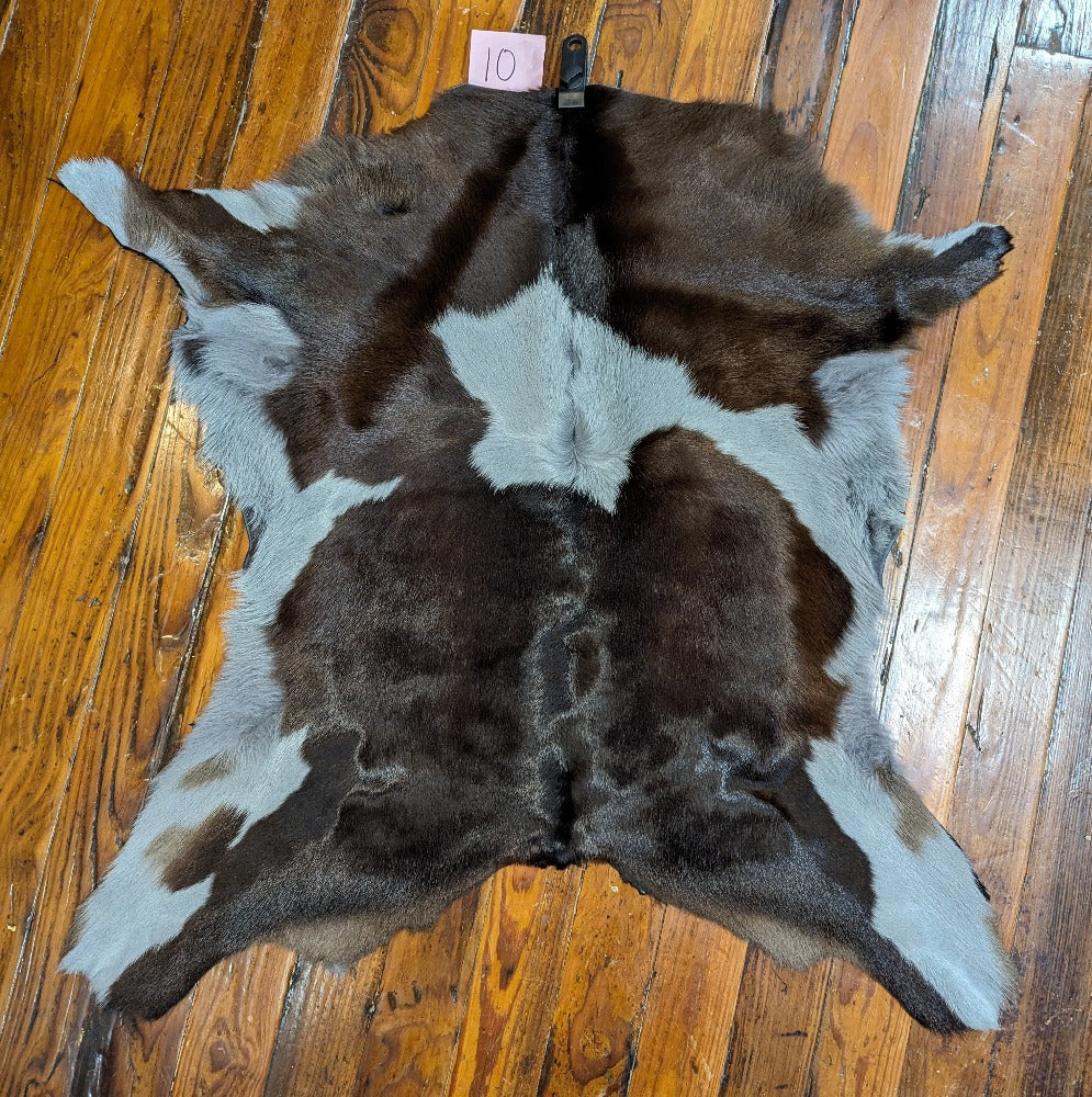 Dyed Calf Rug, Brown and gray #10