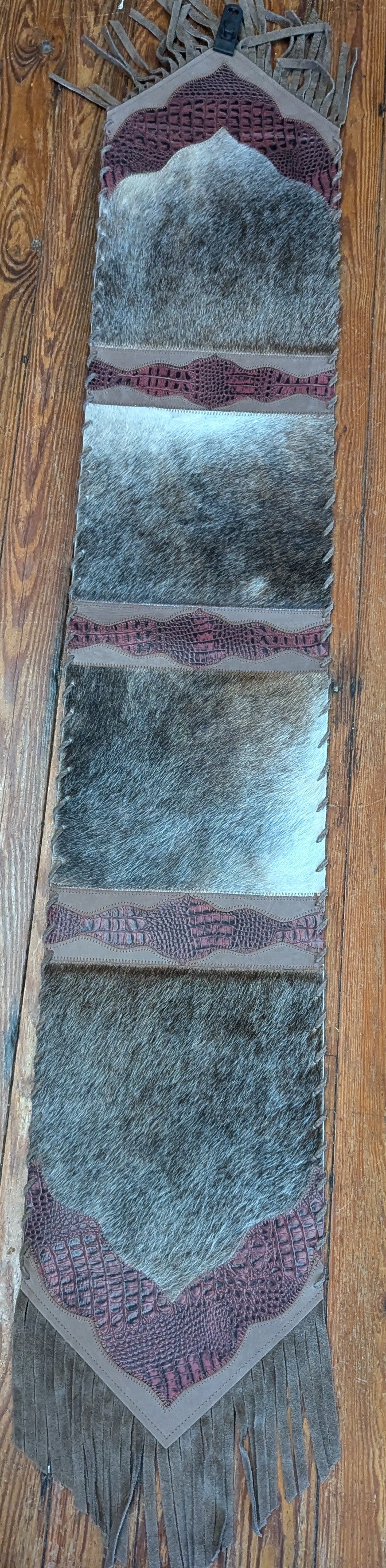 Western Table Runner, hide and leather - various