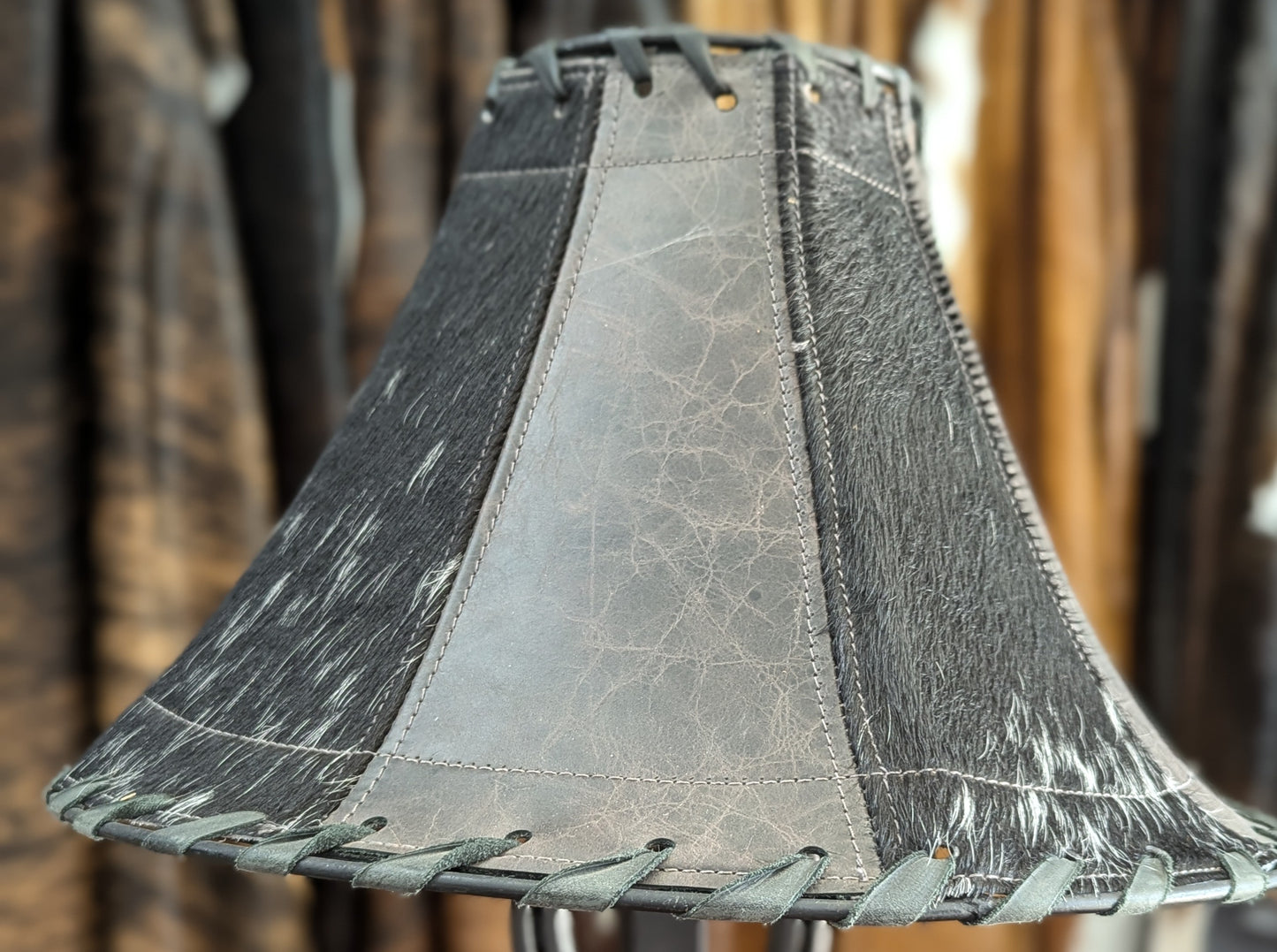 Leather lamp shade